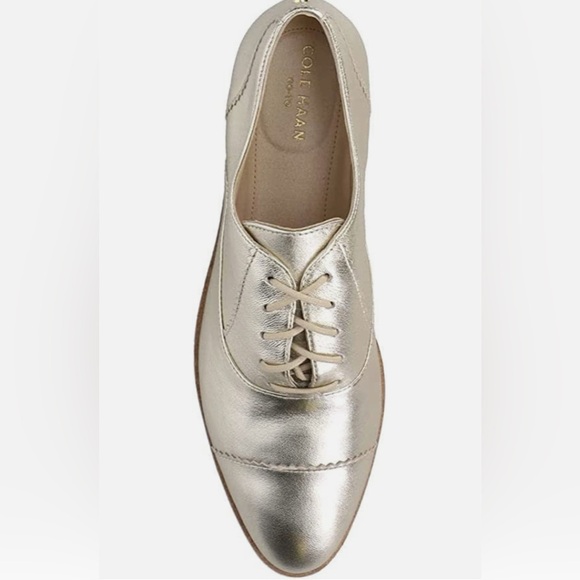 Cole Haan Shoes - NWOT Cole Haan Arden Metallic Light Gold Leather Loafers size 9B